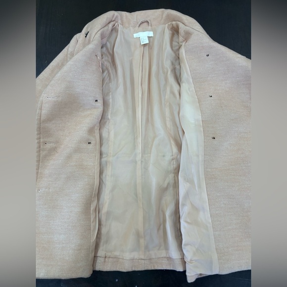 H&M Light Pink Blush Double Breasted Jacket Coat Trench Size 6 - Picture 5 of 11